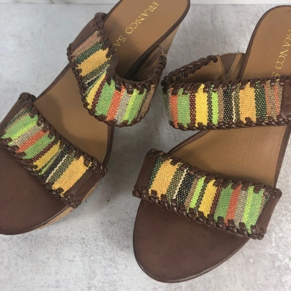 Franco Sarto boho cork wedge 7.5 - Picture 3 of 5